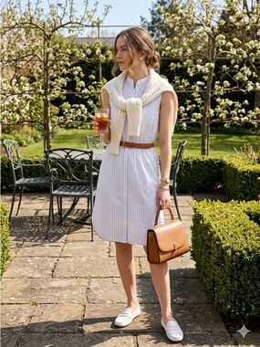 H&M Modern Classic Pinstripe Shirt Dress - EUC - Size 4